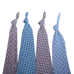 Bacati - Houndstooth/Herringbone Muslin Swaddling Blankets Set Of 4 Aqua/Gray -Graco Shop GUEST 005e8594 8133 4d72 9d2c 702c666a934c