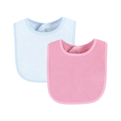 Hudson Baby Infant Girl Drooler Bib With Waterproof Lining, Pink Yellow, One Size 2 Hudson Baby Infant Girl Drooler Bib With Waterproof Lining, Pink Yellow, One Size - Image 2