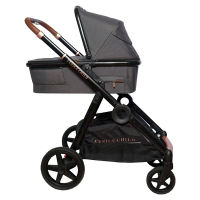 Venice Child Maverick Stand Alone Bassinet For Single To Double Stroller (Not Included) With Side Storage Pocket And Sun Guard Canopy, Eclipse Black 2 Venice Child Maverick Stand Alone Bassinet For Single To Double Stroller (Not Included) With Side Storage Pocket And Sun Guard Canopy, Eclipse Black - Image 2