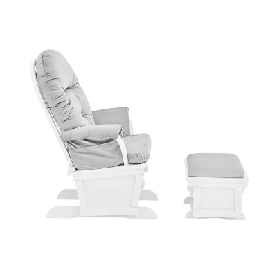 Suite Bebe Madison Glider And Ottoman - White Wood And Gray Fabric 3 Suite Bebe Madison Glider And Ottoman - White Wood And Gray Fabric - Image 3