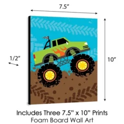 Big Dot Of Happiness Smash And Crash - Monster Truck - Boy Nursery Wall Art And Kids Room Decor - 7.5 X 10 Inches - Set Of 3 Prints -Graco Shop GUEST 0775cdd8 72aa 49de 9030 772b32913167