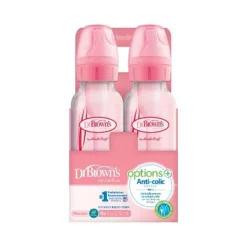 Dr. Brown's Dr. Brown's Options+ Anti-Colic Bottle - Pink And Clear - 8oz/4pk -Graco Shop GUEST 07b0eb4f 5d61 4da9 85e7 8e06fafb52b3
