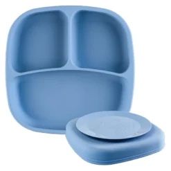 Re-Play Silicone Suction Divided Place With Lid - Denim -Graco Shop GUEST 08987a80 7a56 4923 b781 0695ba210d01