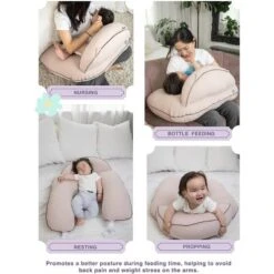 Pharmedoc Nursing Pillow For Breastfeeding - Breast Feeding Pillows With Safety Bumper & Adjustable Waist Straps - Removable Cover - Baby Essentials For Newborn - Full Support For Mom & Baby -Graco Shop GUEST 08e6d698 5270 4b6c 91c0 555733e8f3a9