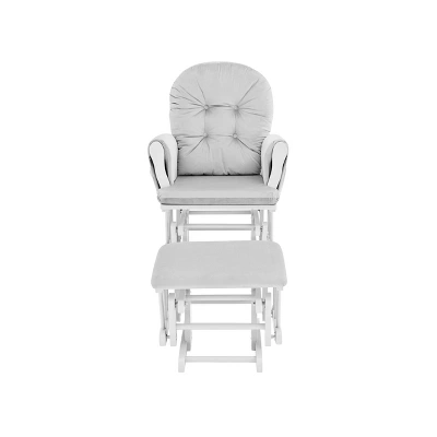 Suite Bebe Mason Glider And Ottoman - White Wood And Gray Fabric 2 Suite Bebe Mason Glider And Ottoman - White Wood And Gray Fabric - Image 2