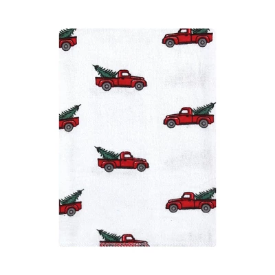 Hudson Baby Infant Boy Cotton Flannel Burp Cloths Bundle, Christmas Tree Truck, One Size 2 Hudson Baby Infant Boy Cotton Flannel Burp Cloths Bundle, Christmas Tree Truck, One Size - Image 2