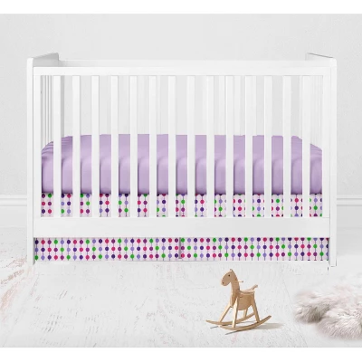 Bacati - Botanical Floral Birds Purple Multicolor 3 Pc Crib Bedding Set 5 Bacati - Botanical Floral Birds Purple Multicolor 3 Pc Crib Bedding Set - Image 5