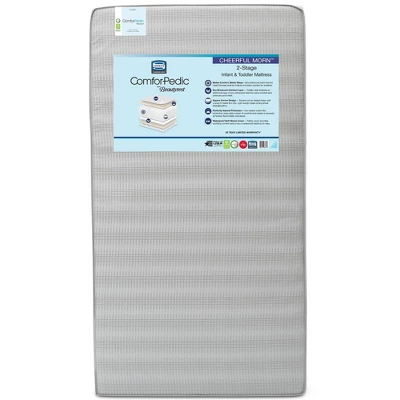 Simmons Kids' Comforpedic From Beautyrest Dual Sided Crib/Toddler Mattress- Gray 2 Simmons Kids' Comforpedic From Beautyrest Dual Sided Crib/Toddler Mattress- Gray - Image 2