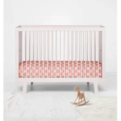 Bacati - Ikat Coral Dots Muslin 100 Percent Cotton Universal Baby US Standard Crib Or Toddler Bed Fitted Sheet -Graco Shop GUEST 0b252190 b8a7 4dd1 be13 9a9b64907ca5