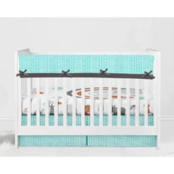 Bacati - Jungle Safari Aqua Orange Gray 10 Pc Crib Bedding Set With Long Rail Guard Cover -Graco Shop GUEST 0c4119b6 0ed1 42c1 b2ab f0be5de44942