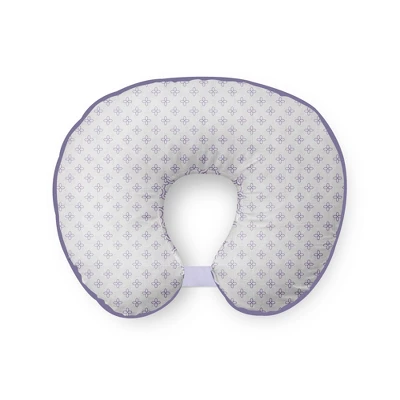 Bacati - 3 Pc Petals/Floral Lilac Muslin Hugster Feeding & Infant Support Nursing Pillow With 2 Removable Zippered Covers 2 Bacati - 3 Pc Petals/Floral Lilac Muslin Hugster Feeding & Infant Support Nursing Pillow With 2 Removable Zippered Covers - Image 2
