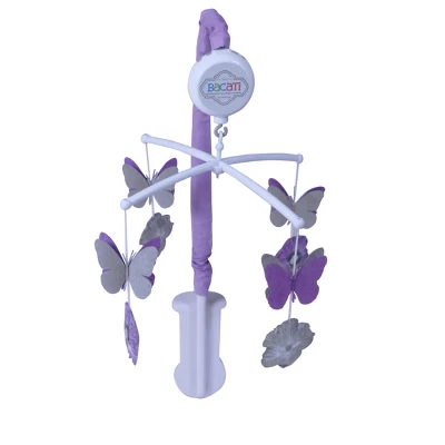 Bacati - Watercolor Floral Purple Gray 10 Pc Girls Crib Bedding Set With Long Rail Guard Cover 4 Bacati - Watercolor Floral Purple Gray 10 Pc Girls Crib Bedding Set With Long Rail Guard Cover - Image 4