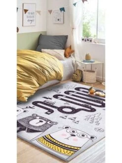 Mother Ruggers Bear It Machine Washable Colorful Kid's Rug