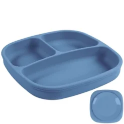 Re-Play Silicone Suction Divided Place With Lid - Denim -Graco Shop GUEST 14675cf9 d09d 46f6 93fc 177902da0e15