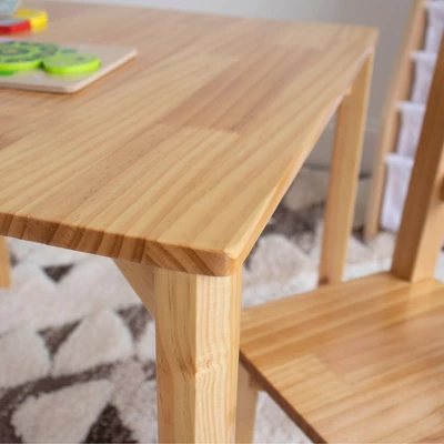 3pc Hayden Kids' Table And Chair Set Tan - Humble Crew 2 3pc Hayden Kids' Table And Chair Set Tan - Humble Crew - Image 2