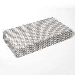 Bacati - Herringbone Gray Muslin 100 Percent Cotton Universal Baby US Standard Crib Or Toddler Bed Fitted Sheet