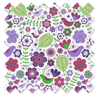 Bacati - Botanical Purple Floral Crib/Toddler Bed Skirt 2 Bacati - Botanical Purple Floral Crib/Toddler Bed Skirt - Image 2