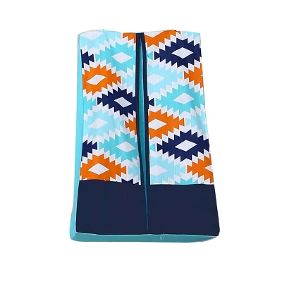 Bacati - Aztec Print Liam Aqua Orange Navy 4 Pc Crib Bedding Set With Diaper Caddy 6 Bacati - Aztec Print Liam Aqua Orange Navy 4 Pc Crib Bedding Set With Diaper Caddy - Image 6