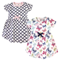 Touched By Nature Baby And Toddler Girl Organic Cotton Short-Sleeve Dresses 2pk, Bright Butterflies -Graco Shop GUEST 1ed64443 1cf1 4441 abf2 e0d8dbc36f6e