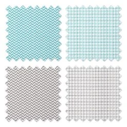 Bacati - Houndstooth/Herringbone Muslin Swaddling Blankets Set Of 4 Aqua/Gray -Graco Shop GUEST 1f9ef096 bd2b 4c62 82d1 cf1046e07cb5