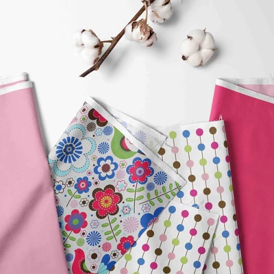 Bacati - Botanical Floral Birds Pink Multicolor 10 Pc Crib Bedding Set With Long Rail Guard Cover 1 Bacati - Botanical Floral Birds Pink Multicolor 10 Pc Crib Bedding Set With Long Rail Guard Cover