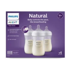 Philips Avent 3pk Natural Baby Bottle With Natural Response Nipple - Clear - 9oz