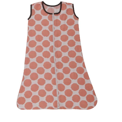 Bacati - Ikat Dots Stripes Coral Gray Girls 4 Pc Crib Set With Muslin Sleeping Sack 4 Bacati - Ikat Dots Stripes Coral Gray Girls 4 Pc Crib Set With Muslin Sleeping Sack - Image 4