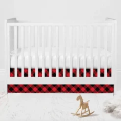 Bacati - Lumberjack Red Black Gray 6 Pc Crib Bedding Set With Long Rail Guard Cover -Graco Shop GUEST 23ff83b4 4dad 4e28 819c 3990b9aef0a5
