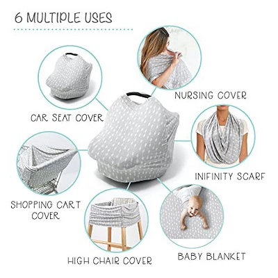 The Peanutshell Baby Nursing Cover, Car Seat Canopy, 6 In 1 Multiuse 2 The Peanutshell Baby Nursing Cover, Car Seat Canopy, 6 In 1 Multiuse - Image 2