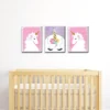 Big Dot Of Happiness Rainbow Unicorn - Baby Girl Nursery Wall Art And Kids Room Decorations - Gift Ideas - 7.5 X 10 Inches - Set Of 3 Prints