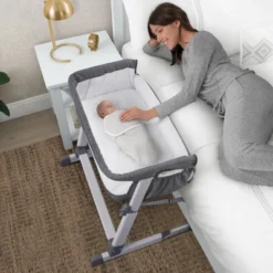 Simmons Kids' Dream Bedside Baby Bassinet Sleeper With Breathable Mesh And Adjustable Heights - Lightweight Portable Crib - Gray -Graco Shop GUEST 2b7b03f5 d32e 43f4 a8b4 49d6bd8a53a7