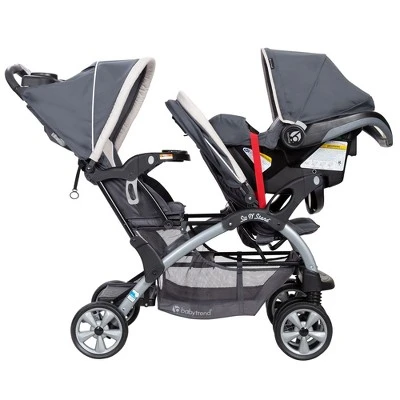 Baby Trend Sit N Stand Compact Easy Fold Double Stroller With 2 Baby Infant Car Seat Carriers And Cozy Cover 4 Baby Trend Sit N Stand Compact Easy Fold Double Stroller With 2 Baby Infant Car Seat Carriers And Cozy Cover - Image 4