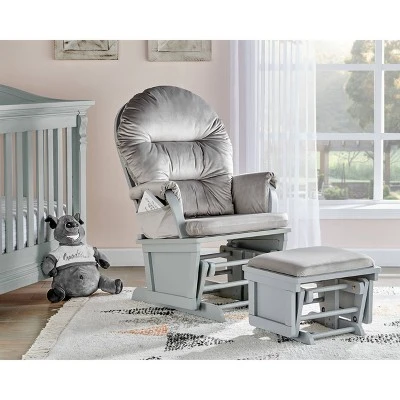 Suite Bebe Madison Glider And Ottoman - Gray Wood And Light Cloud Gray Fabric 1 Suite Bebe Madison Glider And Ottoman - Gray Wood And Light Cloud Gray Fabric