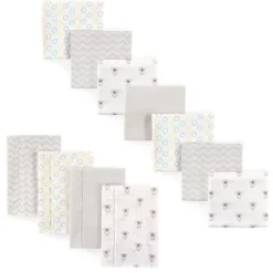 Luvable Friends Unisex Baby Cotton Flannel Burp Cloths And Receiving Blankets, 11-Piece, Koala, One Size