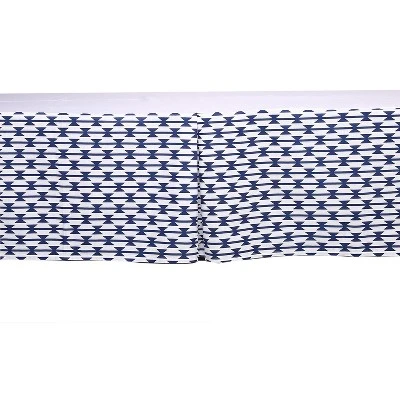 Bacati - Aztec Print Kilim Navy Crib/Toddler Bed Skirt 2 Bacati - Aztec Print Kilim Navy Crib/Toddler Bed Skirt - Image 2