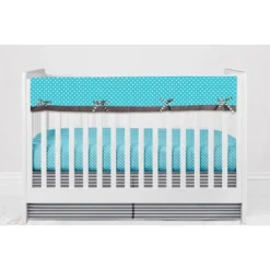 Bacati - Elephants Aqua/Lime/Gray 6 Pc Crib Bedding Set With Long Rail Guard Cover -Graco Shop GUEST 3079dff2 d7ab 4a3b 9f5f bd0fb937f4f5
