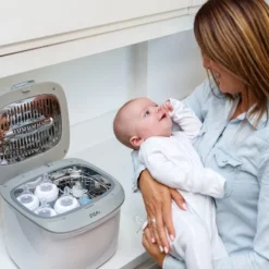 EVLA’S UV Light Sanitizer Box, Feeding Bottle Sanitizer & Dryer, Sanitizes Baby Bottles, Pacifiers, Toys, Teethers In Minutes, Touch Screen