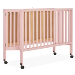 Dream On Me Quinn Full-Size Folding Crib I Removable Wheels I Modern Nursey I Adjustable Mattress Support I Patent Folding System In Blush Pink -Graco Shop GUEST 3198b4b0 a5e2 415d 97e3 5f3997c5db63