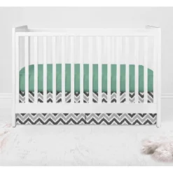 Bacati - Ikat Dots Stripes Mint Grey Neutral 10 Pc Crib Set With Long Rail Guard Cover & 4 Muslin Swaddling Blankets -Graco Shop GUEST 32a54c19 f6a3 4db2 8c19 df4f389d9880