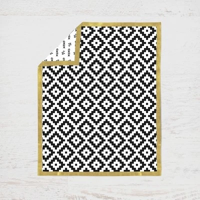 Bacati - Love Aztec Print Black Gold 10 Pc Crib Bedding Set With Long Rail Guard Cover 4 Bacati - Love Aztec Print Black Gold 10 Pc Crib Bedding Set With Long Rail Guard Cover - Image 4