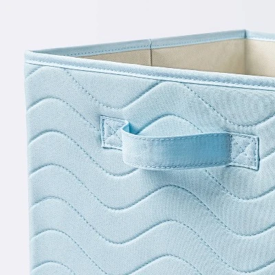Quilted Fabric Cube Storage Bin - Blue - Cloud Island™ 2 Quilted Fabric Cube Storage Bin - Blue - Cloud Island™ - Image 2
