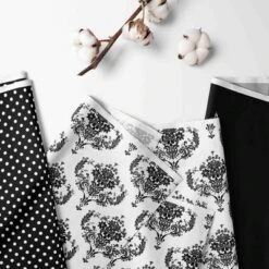 Bacati - Classic Damask Black/Gray/White 4 Pc Toddler Bedding Set