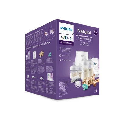Philips Avent Natural With Natural Response Nipple, All-in-One Gift Set With Snuggle Giraffe - 18pc 2 Philips Avent Natural With Natural Response Nipple, All-in-One Gift Set With Snuggle Giraffe - 18pc - Image 2