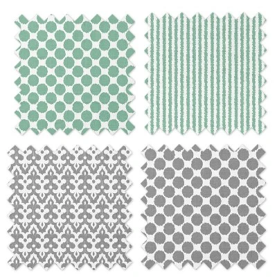 Bacati - Ikat Mint/Gray Dots/Stripes Swaddling Muslin Blankets Set Of 4 4 Bacati - Ikat Mint/Gray Dots/Stripes Swaddling Muslin Blankets Set Of 4 - Image 4