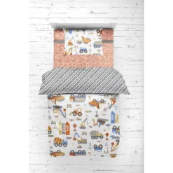 Bacati - Construction Yellow Orange Blue Gray 4 Pc Toddler Bedding Set 9 Bacati - Construction Yellow Orange Blue Gray 4 Pc Toddler Bedding Set -Graco Shop GUEST 3b1b0d43 9bf8 4131 8a23 07c9810bffc6