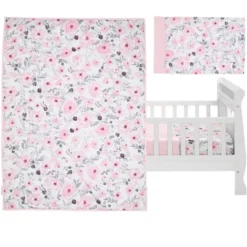 Bedtime Originals Blossom 4-Piece Toddler Bedding Set - Pink, Garden, Floral