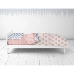 Bacati - Olivia Coral/Navy Buck/Feathers/Triangles Muslin 4 Pc Toddler Bedding Set -Graco Shop GUEST 419516a2 899f 42c7 b153 ab70df0a5935