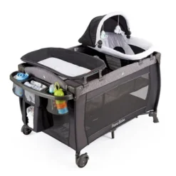 Pamo Babe Foldable Portable Nursery Center Foldable Bassinet Play Yard Crib Sleeper With 2 Wheels, Changing Table, And Carry Bag, Gray -Graco Shop GUEST 4253f032 13ed 45d9 b18f 91e8ac8738b9