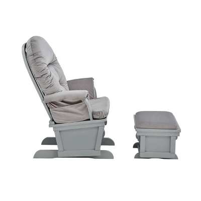 Suite Bebe Madison Glider And Ottoman - Gray Wood And Light Cloud Gray Fabric 2 Suite Bebe Madison Glider And Ottoman - Gray Wood And Light Cloud Gray Fabric - Image 2