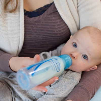 Dr. Brown's Dr. Brown's Options+ Anti-Colic Bottle - Blue And Clear - 8oz/4pk 5 Dr. Brown's Dr. Brown's Options+ Anti-Colic Bottle - Blue And Clear - 8oz/4pk - Image 5